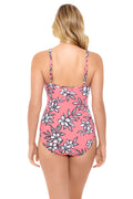 Traje de baño escote en V estampado floral
