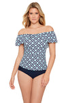 Traje de baño tankini (top)con hombros descubiertos
