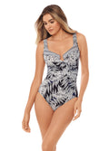 Traje de baño reductor copas moldeadas estampado tropical